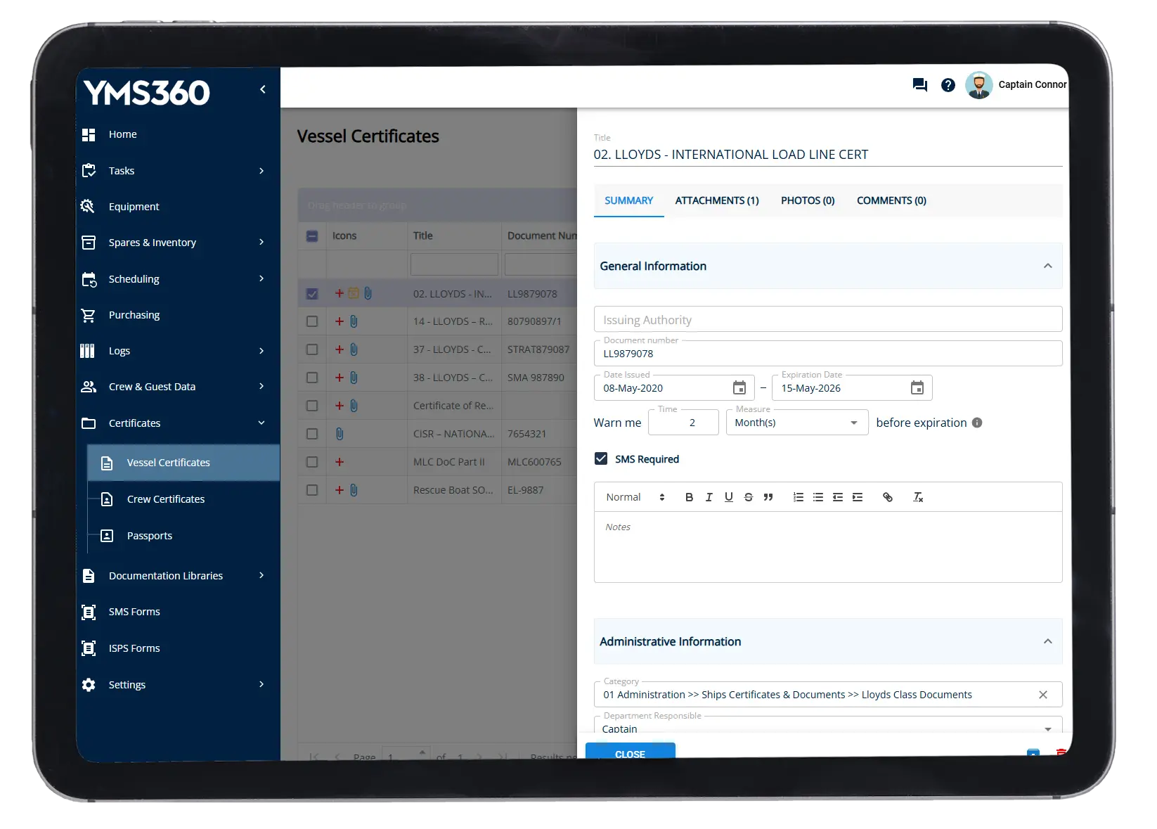 YMS360 Certification